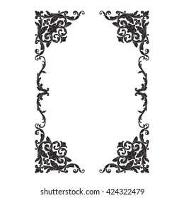 Vintage baroque ornament. Retro pattern antique style acanthus. Decorative design element filigree calligraphy vector.