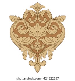 Vintage baroque ornament. Retro pattern antique style acanthus. Decorative design element filigree calligraphy vector.
