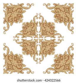 Vintage baroque ornament. Retro pattern antique style acanthus. Decorative design element filigree calligraphy vector.