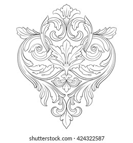 El adorno barroco vintage. Estilo antiguo retro acanthus. Vector de caligrafía de filigree de elemento de diseño decorativo.