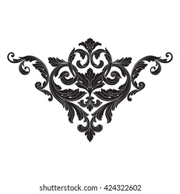 Vintage baroque ornament. Retro pattern antique style acanthus. Decorative design element filigree calligraphy vector.