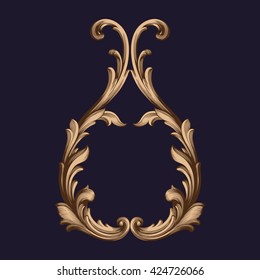 Vintage baroque ornament. Retro pattern antique style acanthus. Decorative design element filigree calligraphy vector.