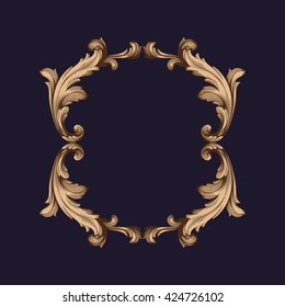 Vintage baroque ornament. Retro pattern antique style acanthus. Decorative design element filigree calligraphy vector.
