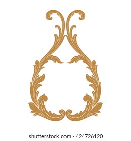 Vintage baroque ornament. Retro pattern antique style acanthus. Decorative design element filigree calligraphy vector.