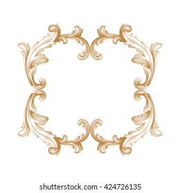 Vintage baroque ornament. Retro pattern antique style acanthus. Decorative design element filigree calligraphy vector.