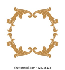 Vintage baroque ornament. Retro pattern antique style acanthus. Decorative design element filigree calligraphy vector.
