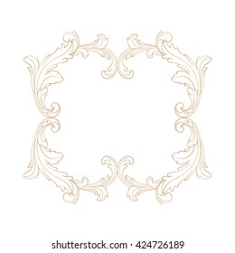 Vintage baroque ornament. Retro pattern antique style acanthus. Decorative design element filigree calligraphy vector.