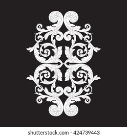 Vintage baroque ornament. Retro pattern antique style acanthus. Decorative design element filigree calligraphy vector.