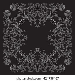 Vintage baroque ornament. Retro pattern antique style acanthus. Decorative design element filigree calligraphy vector.
