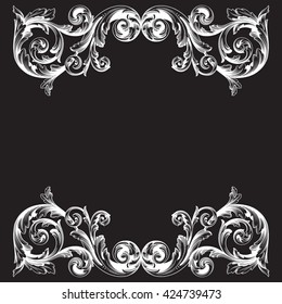 Vintage baroque ornament. Retro pattern antique style acanthus. Decorative design element filigree calligraphy vector.