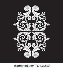 Vintage baroque ornament. Retro pattern antique style acanthus. Decorative design element filigree calligraphy vector.