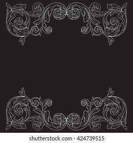 Vintage baroque ornament. Retro pattern antique style acanthus. Decorative design element filigree calligraphy vector.