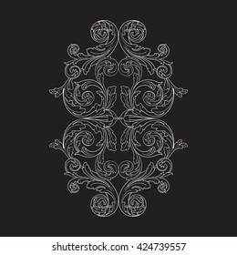 Vintage baroque ornament. Retro pattern antique style acanthus. Decorative design element filigree calligraphy vector.
