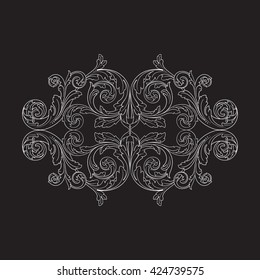 Vintage baroque ornament. Retro pattern antique style acanthus. Decorative design element filigree calligraphy vector.