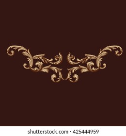 Vintage baroque ornament. Retro pattern antique style acanthus. Decorative design element filigree calligraphy vector.