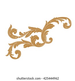 Vintage baroque ornament. Retro pattern antique style acanthus. Decorative design element filigree calligraphy vector.