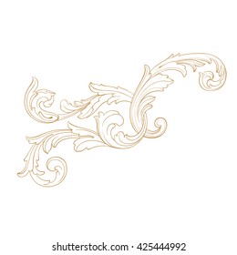 Vintage baroque ornament. Retro pattern antique style acanthus. Decorative design element filigree calligraphy vector.