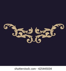 Vintage baroque ornament. Retro pattern antique style acanthus. Decorative design element filigree calligraphy vector.