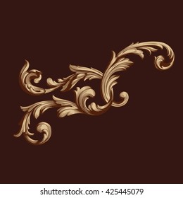 Vintage baroque ornament. Retro pattern antique style acanthus. Decorative design element filigree calligraphy vector.