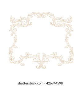 Vintage baroque ornament. Retro pattern antique style acanthus. Decorative design element filigree calligraphy vector.