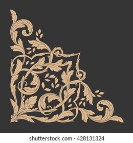 Vintage baroque ornament. Retro pattern antique style acanthus. Decorative design element filigree calligraphy