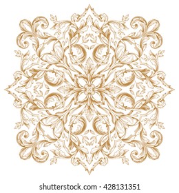 Vintage baroque ornament. Retro pattern antique style acanthus. Decorative design element filigree calligraphy