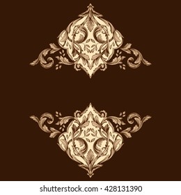Vintage baroque ornament. Retro pattern antique style acanthus. Decorative design element filigree calligraphy