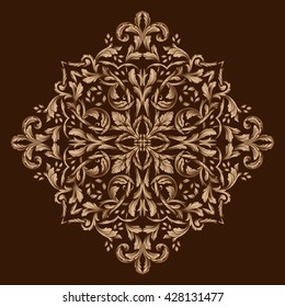 Vintage baroque ornament. Retro pattern antique style acanthus. Decorative design element filigree calligraphy