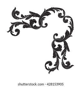 Vintage baroque ornament. Retro pattern antique style acanthus. Decorative design element filigree calligraphy