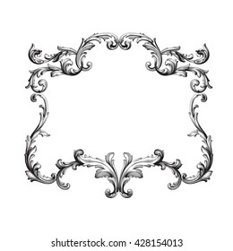 Vintage baroque ornament. Retro pattern antique style acanthus. Decorative design element filigree calligraphy