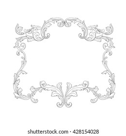 Vintage baroque ornament. Retro pattern antique style acanthus. Decorative design element filigree calligraphy