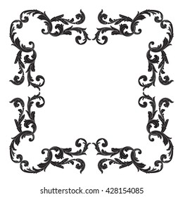 Vintage baroque ornament. Retro pattern antique style acanthus. Decorative design element filigree calligraphy