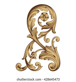 Vintage baroque ornament. Retro pattern antique style acanthus. Decorative design element filigree calligraphy