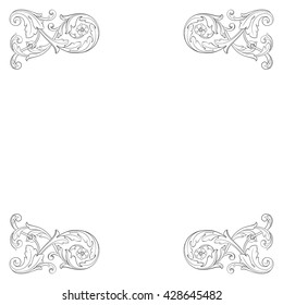 Vintage baroque ornament. Retro pattern antique style acanthus. Decorative design element filigree calligraphy