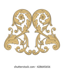 Vintage baroque ornament. Retro pattern antique style acanthus. Decorative design element filigree calligraphy