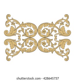 Vintage baroque ornament. Retro pattern antique style acanthus. Decorative design element filigree calligraphy