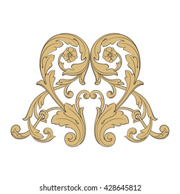 Vintage baroque ornament. Retro pattern antique style acanthus. Decorative design element filigree calligraphy