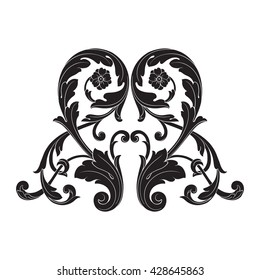 Vintage baroque ornament. Retro pattern antique style acanthus. Decorative design element filigree calligraphy