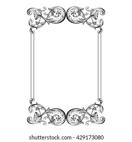 Vintage baroque ornament. Retro pattern antique style acanthus. Decorative design element filigree calligraphy