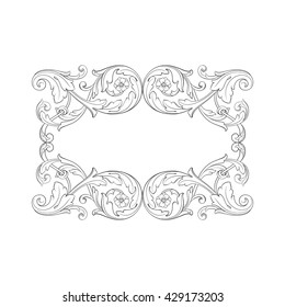 Vintage baroque ornament. Retro pattern antique style acanthus. Decorative design element filigree calligraphy