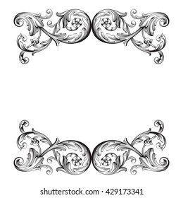 Vintage baroque ornament. Retro pattern antique style acanthus. Decorative design element filigree calligraphy