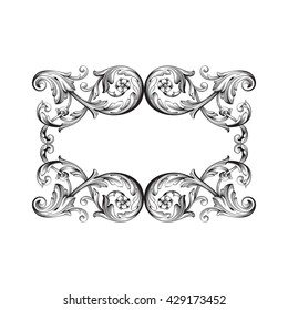 Vintage baroque ornament. Retro pattern antique style acanthus. Decorative design element filigree calligraphy