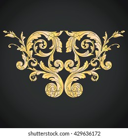 Vintage baroque ornament. Retro pattern antique style acanthus. Decorative design element filigree calligraphy