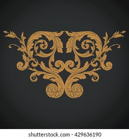 Vintage baroque ornament. Retro pattern antique style acanthus. Decorative design element filigree calligraphy