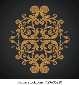 Vintage baroque ornament. Retro pattern antique style acanthus. Decorative design element filigree calligraphy
