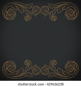Vintage baroque ornament. Retro pattern antique style acanthus. Decorative design element filigree calligraphy