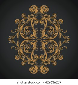 Vintage baroque ornament. Retro pattern antique style acanthus. Decorative design element filigree calligraphy