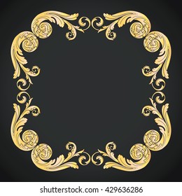 Vintage baroque ornament. Retro pattern antique style acanthus. Decorative design element filigree calligraphy