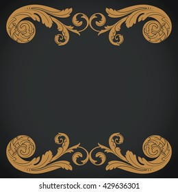 Vintage baroque ornament. Retro pattern antique style acanthus. Decorative design element filigree calligraphy