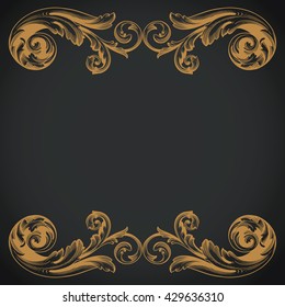 Vintage baroque ornament. Retro pattern antique style acanthus. Decorative design element filigree calligraphy